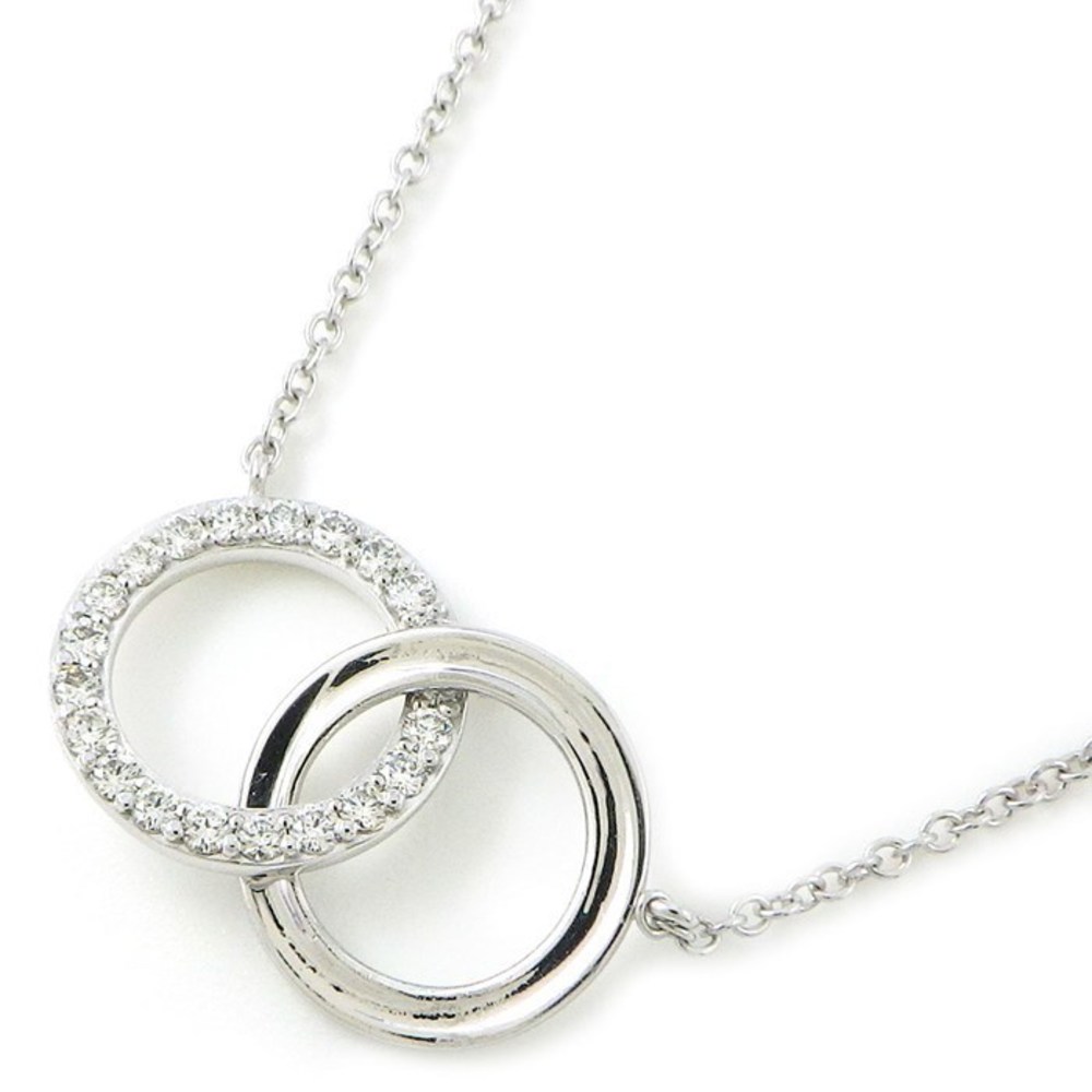 Tiffany Interlocking Circle Diamond Necklace Whit… - image 1